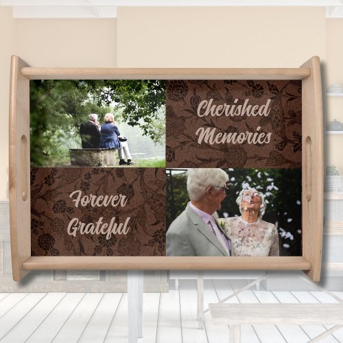 Custom Gifts for Older Parents Couples Brown Serving Tray