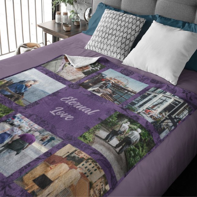 Custom Gifts for Older Parents Couples Violet Sherpa Blanket (Personalized Gifts for Older Parents Couples)