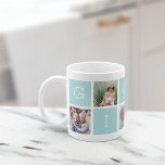 Custom Gigi Grandmother 5 Photo Collage Coffee Mug<br><div class="desc">Create a sweet keepsake for grandma with this simple design that features five of your favorite Instagram photos, arranged in a collage layout with alternating squares in pastel mint green, spelling out "Gigi" with a heart in the last square. Personalize with favorite photos of her grandchildren for a treasured gift...</div>