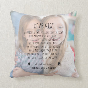 Custom Gigi Message Photo Chic Modern Mother's Day Throw Pillow