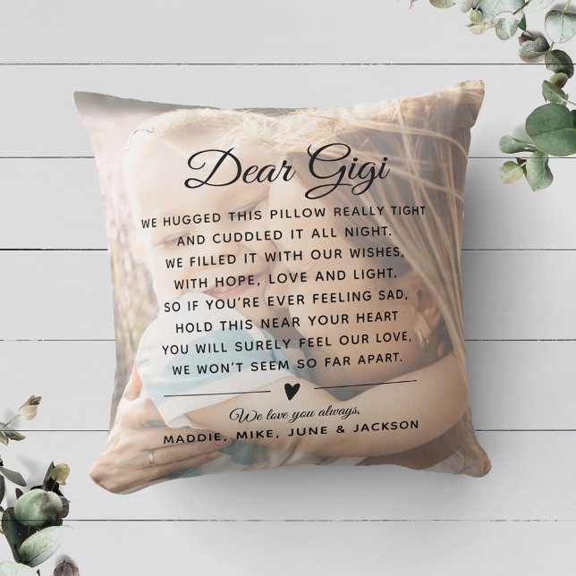Custom Gigi Message Photo Modern Mother's Day Throw Pillow (Creator Uploaded)