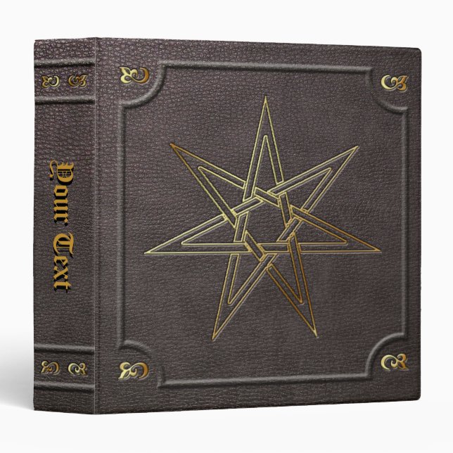 Custom Gilded Elven Fairy Star Book of Shadows Binder (Front/Spine)