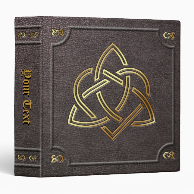 Custom Gilded Heart Triquetra Book of Shadows Binder (Front/Spine)