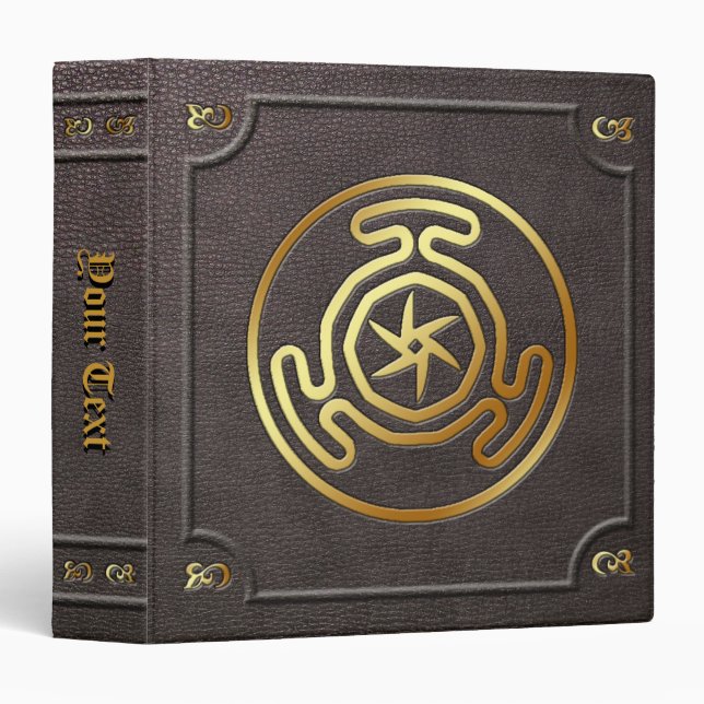 Custom Gilded Hecate's Wheel Book of Shadows 3 Ring Binder (Front/Spine)