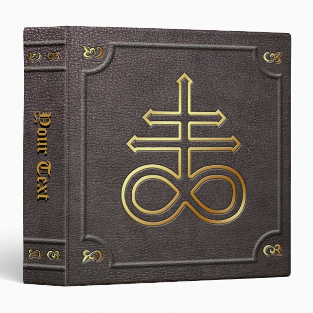 Custom Gilded Leviathan Cross Book of Shadows 3 Ring Binder (Front/Spine)