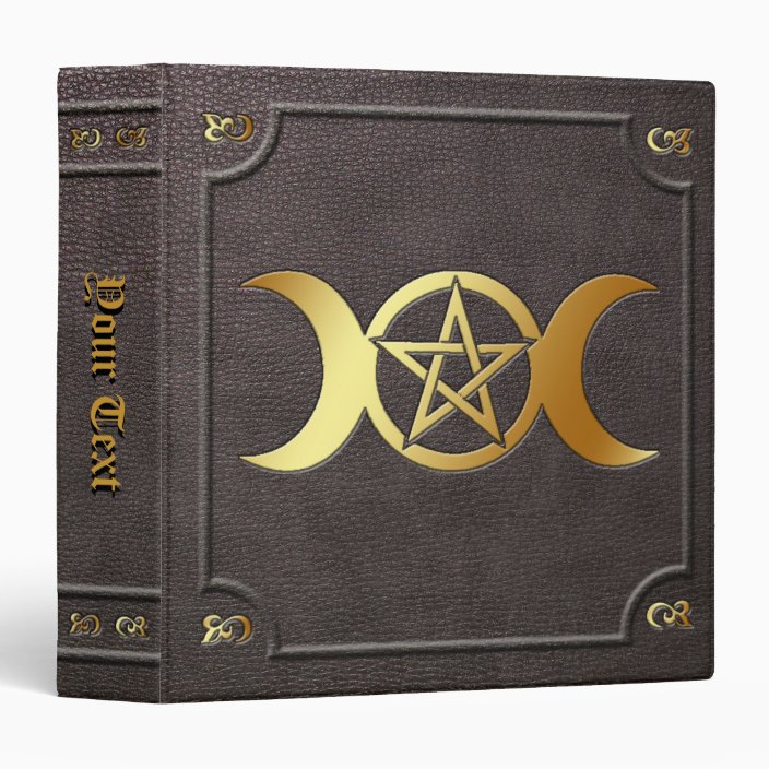 Custom Gilded Triple Moon Pentacle Book of Shadows Binder