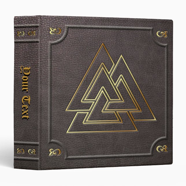 Custom Gilded Valknut Book of Shadows Binder (Front/Spine)
