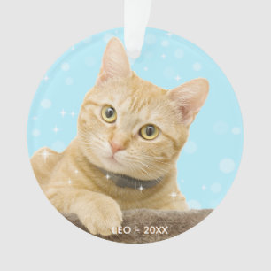 Custom Ginger Tabby Cat Photo Ornament