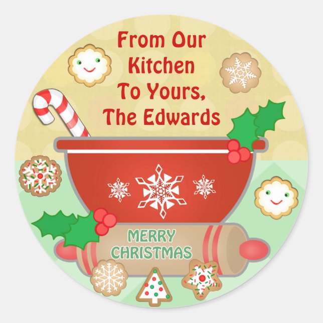 Custom Gingerbread Christmas Cookies Stickers (Front)