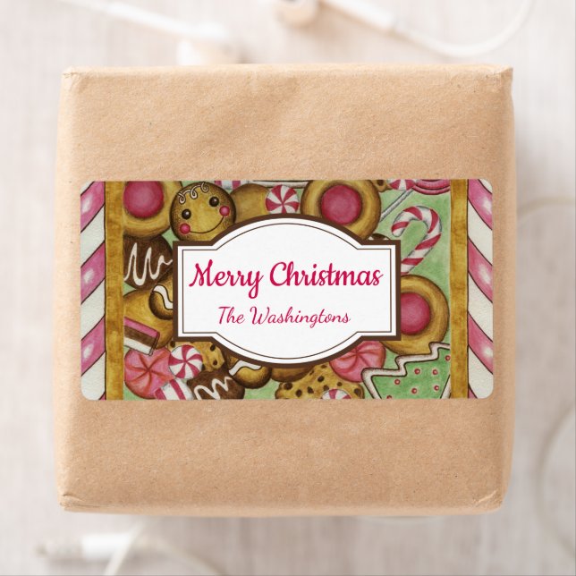 Custom Gingerbread Cookie Christmas Gift Labels (Insitu)