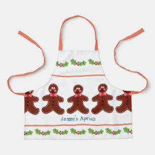 Custom Gingerbread Man Christmas Apron