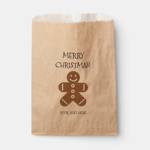 Custom gingerbread man Christmas party favor bags