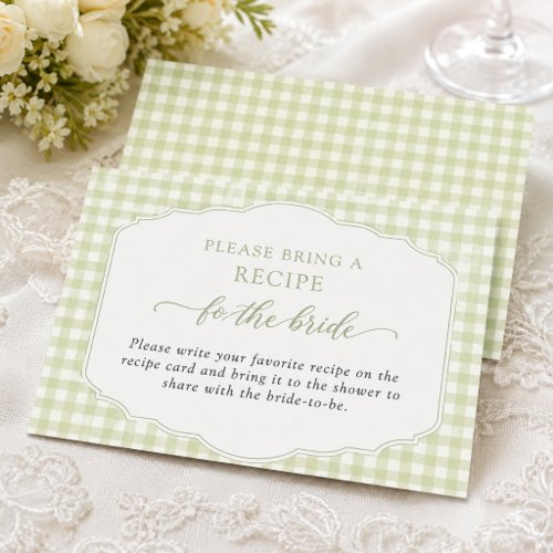 Custom Gingham She's Fresh Off The Market Enclosure Card