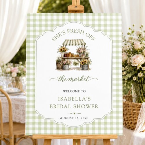 Custom Gingham She's Fresh Off The Market Foam Board