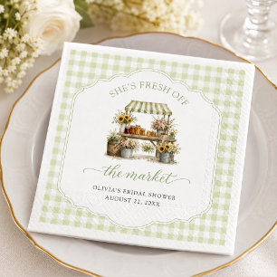 Custom Gingham She's Fresh Off The Market Napkins