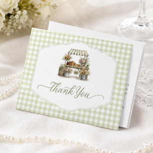 Custom Gingham She's Fresh Off The Market Thank You Card