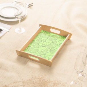 Custom Ginkgo Leaf Large Serving Tray