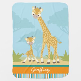 Custom Giraffe Baby Blanket