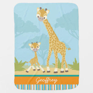 Custom Giraffe Baby Blanket