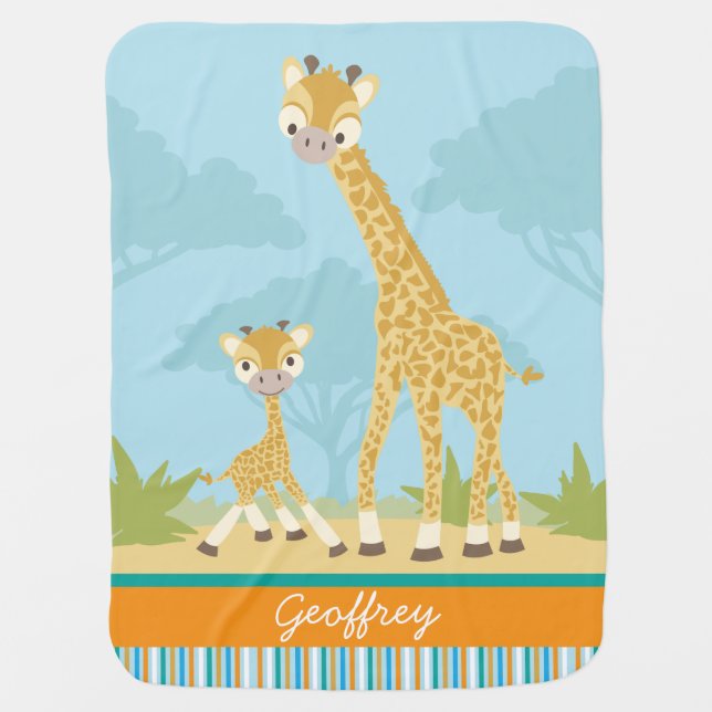 Custom Giraffe Baby Blanket (Front)