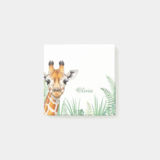 Custom Giraffe Sticky Notes, Personalized Safari Post-it Notes