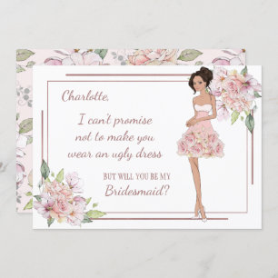 Custom Girl Bridesmaid Proposal Card