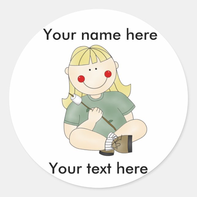 CUSTOM GIRL CAMPING Sticker (Front)