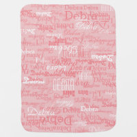 custom girl color names, personalized pink swaddle blanket