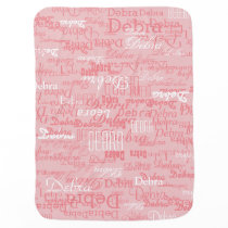 custom girl color names, personalized pink swaddle blanket custom girl color names, personalized pink swaddle blanket