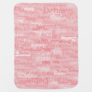 custom girl color names, personalized pink swaddle blanket