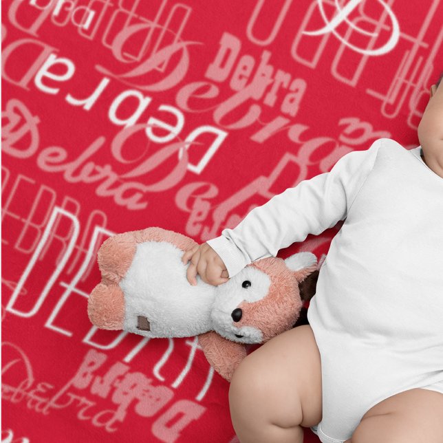 custom girl Color Names, Personalized Red Baby Blanket (Creator Uploaded)