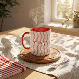 Custom Girl Dad Club Stripe Ceramic Coffee Mug