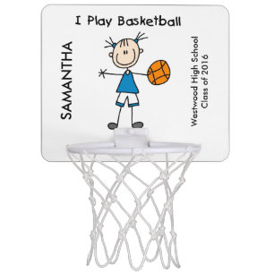 Custom Girl Stick Figure Basketball Mini Hoop