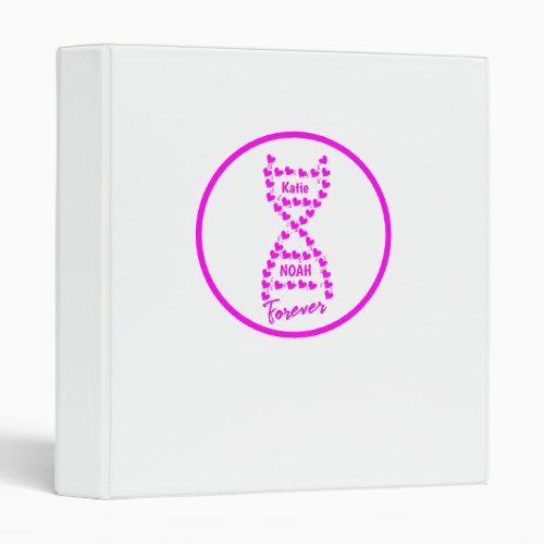 Custom Girlfriend Boyfriend Pink DNA Personalized 3 Ring Binder