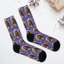 Custom Girlfriend Photo Purple Love Socks