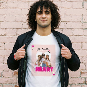 Custom Girlfriend Photos With Name Valentine Heart Tri-Blend Shirt