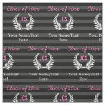 Custom Girls Graduation Party Black Pink Monogram Fabric