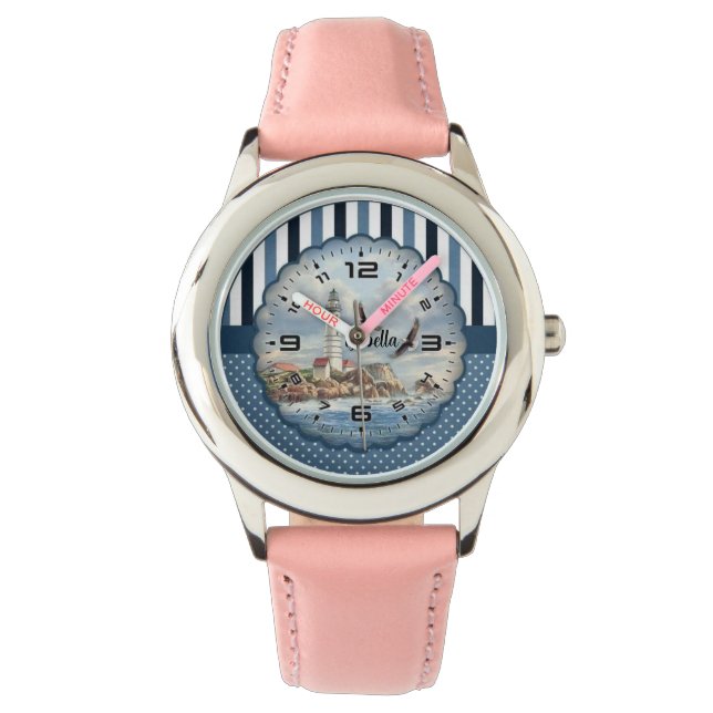 Custom Girls Name  Glitter Strap Kids Watch (Front)