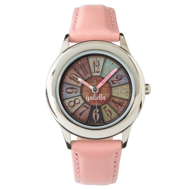 Custom Girls Name  Glitter Strap Kids Watch (Front)