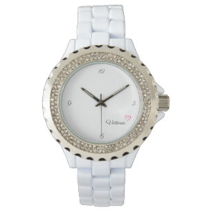 Custom Girls Name I Love You Heart Fashion White Watch