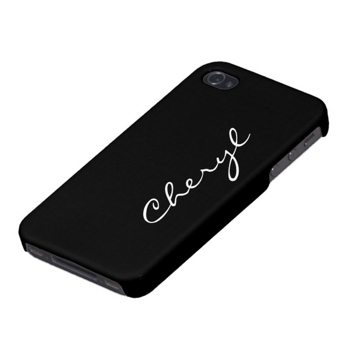 Custom girls name initial letter C black stylish Covers For iPhone 4