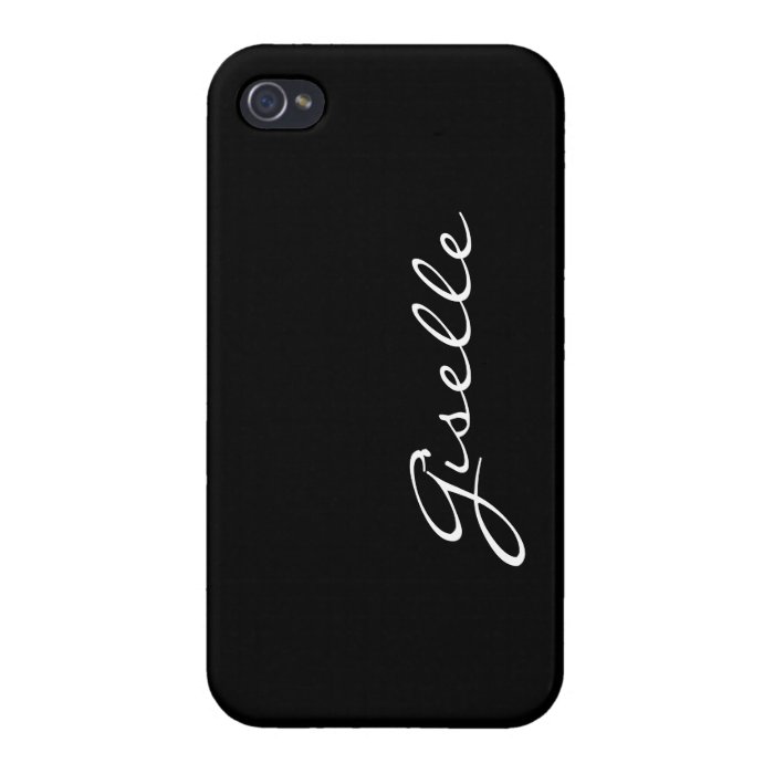 Custom girls name initial letter G black stylish Cases For iPhone 4