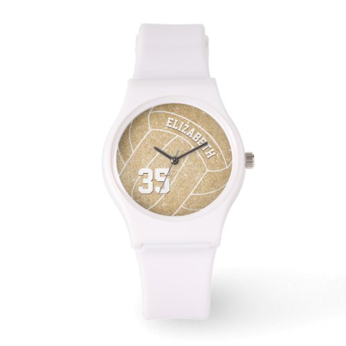 custom girl's name jersey number volleyball sports watch