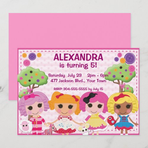 Custom Girls Ragdoll Birthday Party Custom Announcement