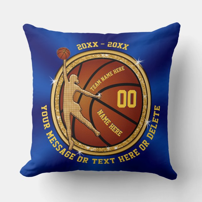 Custom Girls Senior Night Gifts for Basketball Throw Pillow (Front)