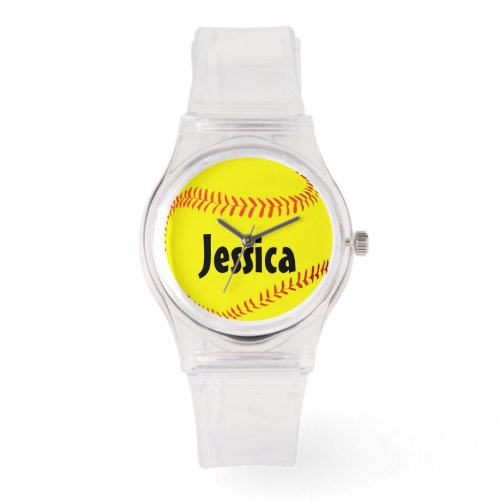 Custom Girls Sporty Pink FastpitchSoftball Watch