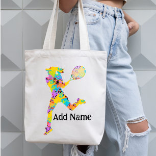 Custom Girls Tennis Double Sided Action Tote Bag
