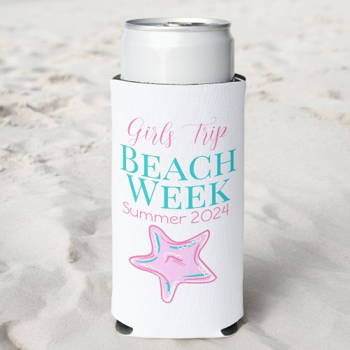 Custom Girls Trip Beach Week Starfish Seltzer Can Cooler