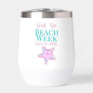 Custom Girl's Trip Beach Week Starfish Thermal Wine Tumbler