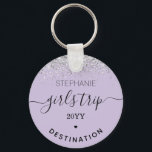 Custom Girls Trip | Girls Weekend Glitter Confetti Keychain<br><div class="desc">Custom Girls Trip | Girls Weekend Glitter Confetti effect - This customizable design is perfect for a girls trip or weekend!</div>